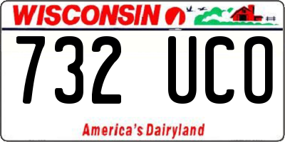 WI license plate 732UCO