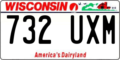 WI license plate 732UXM