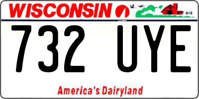 WI license plate 732UYE