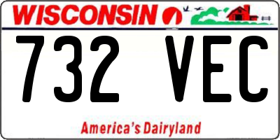 WI license plate 732VEC
