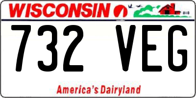 WI license plate 732VEG