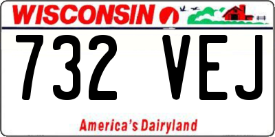 WI license plate 732VEJ