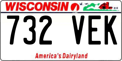 WI license plate 732VEK