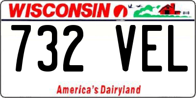 WI license plate 732VEL