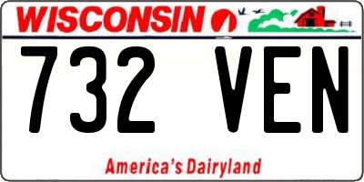 WI license plate 732VEN