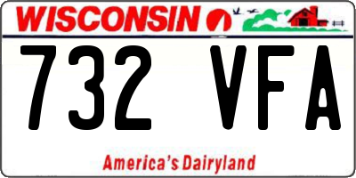 WI license plate 732VFA