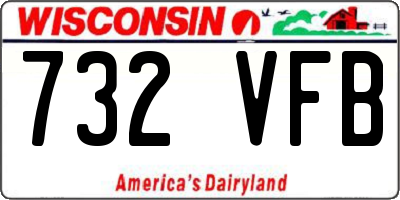 WI license plate 732VFB