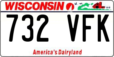WI license plate 732VFK