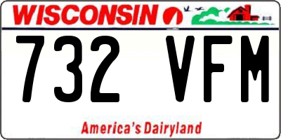 WI license plate 732VFM