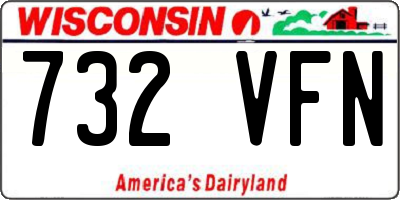 WI license plate 732VFN