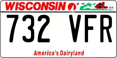 WI license plate 732VFR