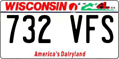 WI license plate 732VFS