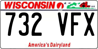 WI license plate 732VFX