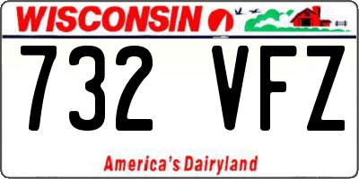WI license plate 732VFZ