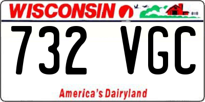WI license plate 732VGC