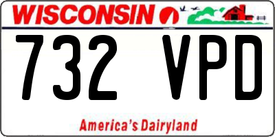 WI license plate 732VPD