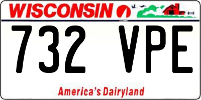 WI license plate 732VPE