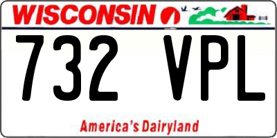 WI license plate 732VPL