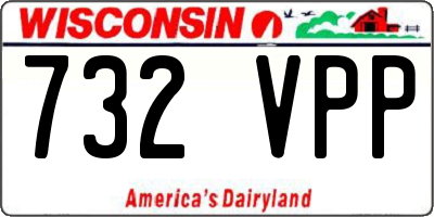 WI license plate 732VPP