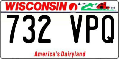 WI license plate 732VPQ