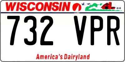 WI license plate 732VPR