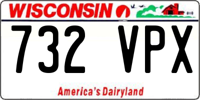 WI license plate 732VPX