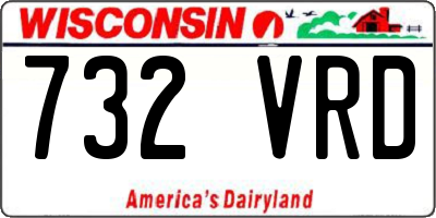 WI license plate 732VRD