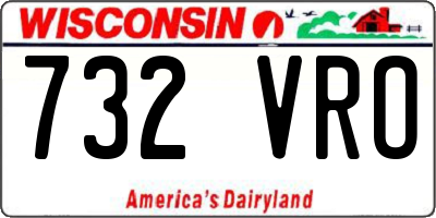 WI license plate 732VRO