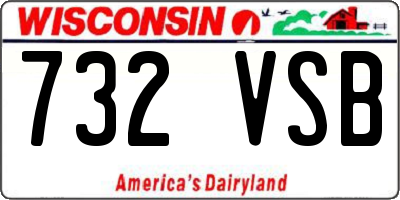 WI license plate 732VSB