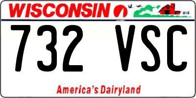 WI license plate 732VSC