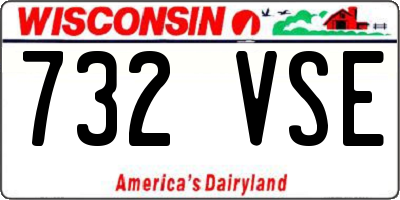 WI license plate 732VSE