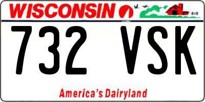 WI license plate 732VSK