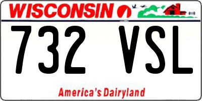 WI license plate 732VSL