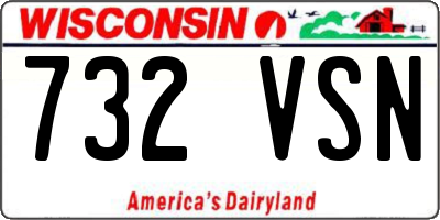 WI license plate 732VSN