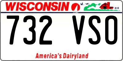 WI license plate 732VSO