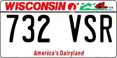 WI license plate 732VSR