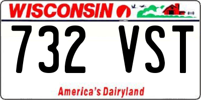 WI license plate 732VST