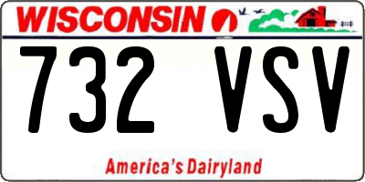 WI license plate 732VSV