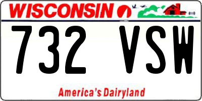 WI license plate 732VSW