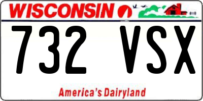 WI license plate 732VSX