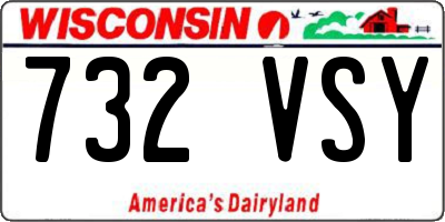 WI license plate 732VSY