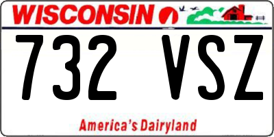 WI license plate 732VSZ