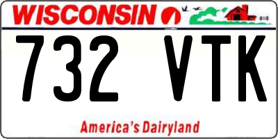 WI license plate 732VTK