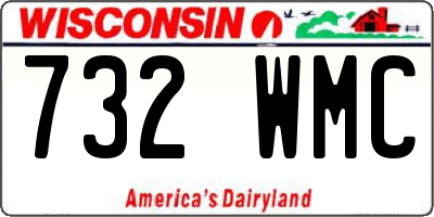 WI license plate 732WMC