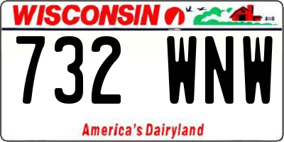 WI license plate 732WNW