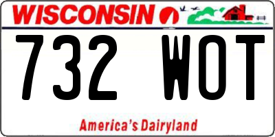 WI license plate 732WOT