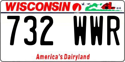 WI license plate 732WWR
