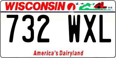 WI license plate 732WXL