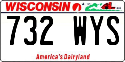 WI license plate 732WYS