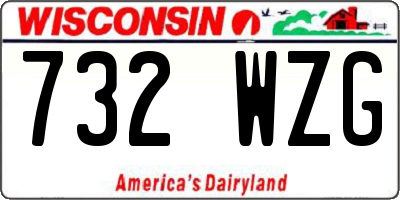 WI license plate 732WZG